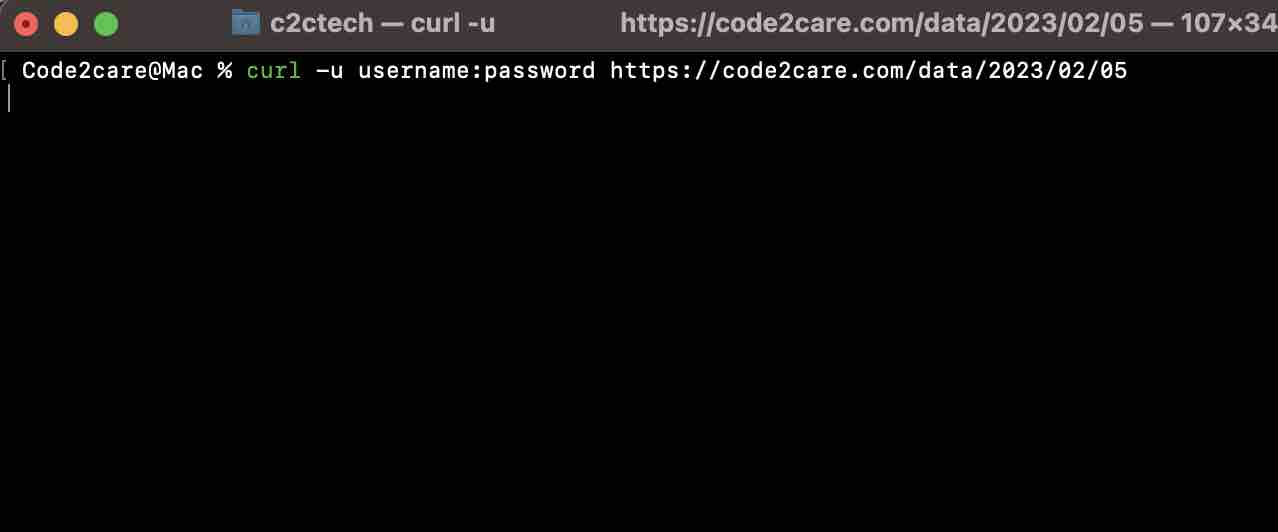 cURL Command with Authorization